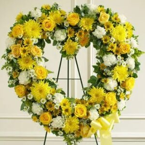 Forever Cherished Floral Heart Tribute - Yellow