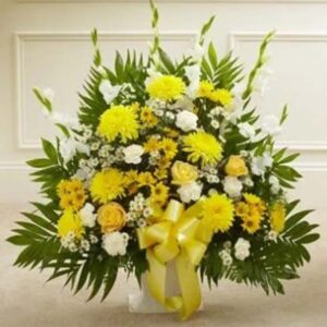 Touching Tribute Floor Basket - Yellow