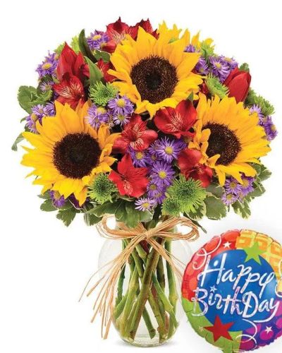 <p>Inspired by the lively flower markets of Europe, this festive arrangement combines joyful blooms with a celebratory surprise to create a gift that delights from the moment it arrives. Together, the colorful arrangement and balloon deliver a joyful, multi-sensory surprise that feels just like a party in a vase.</p>