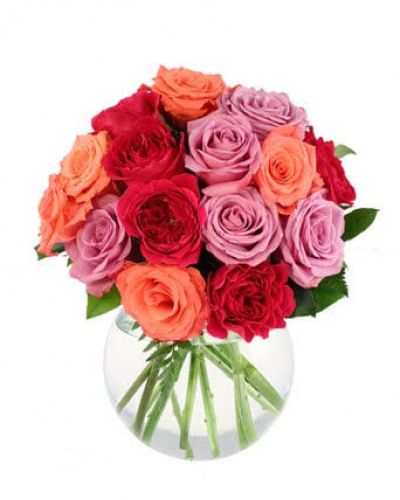 <p>This elegant design features a dozen pastel roses in a harmonious mix of peach, blush, lavender, cream, and soft pink. Hand-arranged by expert florists and presented in a stylish glass vase, these roses are artfully displayed to highlight their natural grace and color variation.</p>