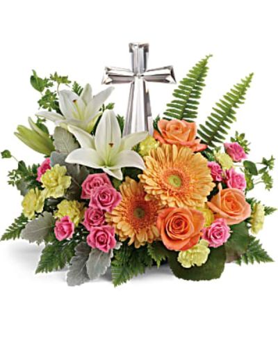 <p>This cheerful bouquet combines warm, inviting colors with a message of spiritual grace, making it a beautiful choice for birthdays, baptisms, confirmations, or as a comforting gift during times of reflection.</p>
