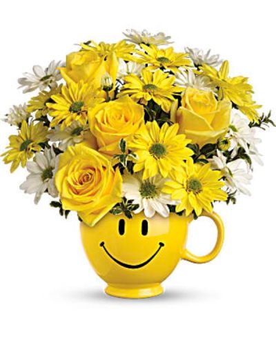 <p>Hand-arranged by expert florists, this sunny design showcases brilliant yellow roses, playful white and yellow daisy spray chrysanthemums, and fresh oregonia accents. Its youthful spirit appeals to kids, while classic daisies and roses bring sunshine to anyone in need.</p>